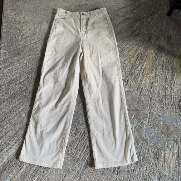 Madewell Emmett Wide Leg Pants Corduroy cream high rise  26 - Picture 1 of 15